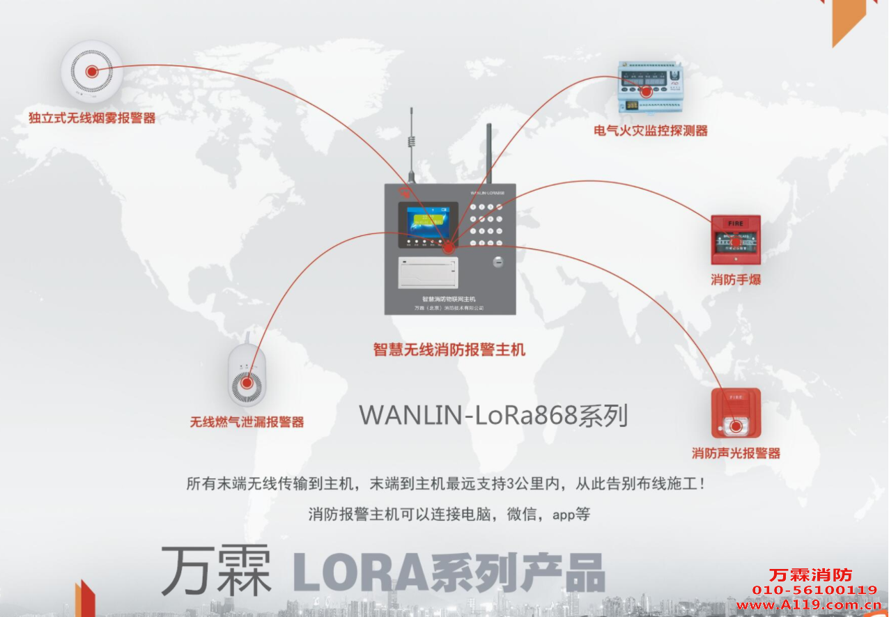 LoRa智慧消防无线消防报警主机系统